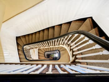 Stairwell looking down from 2nd floor